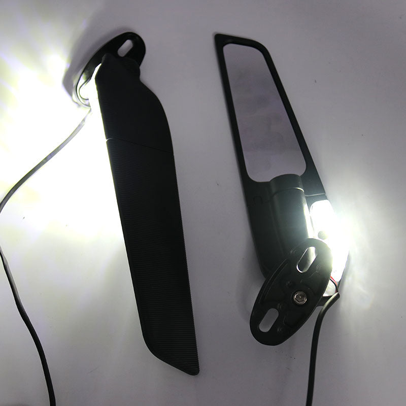 Spoiler Rearview Mirror Running Rearview Mirror Motorcycle Reflector With Light