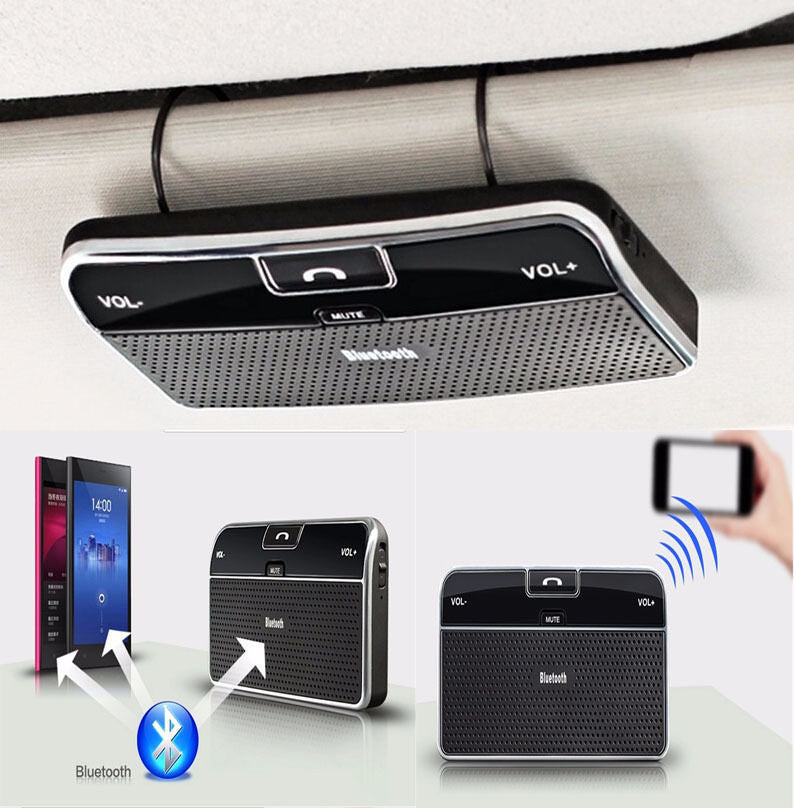 Wireless Bluetooth Car Kit Set Handsfree Speakerphone V4.0 Multipoint Sun Visor Speaker for Phone Smartphones Car Charger