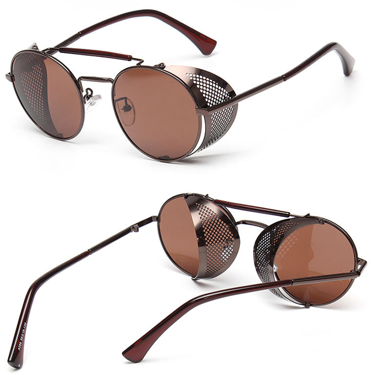 Light brown fashion steampunk sunglasses