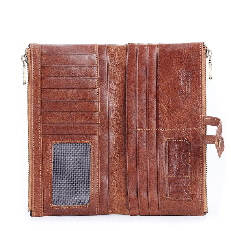 Leather Men's Wallet Top Layer Cowhide Clutch