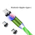 Compatible with Apple, Flowing Light Magnetic Charging Mobile Phone Cable for iphone charger Wire for Samaung LED Micro USB Type C