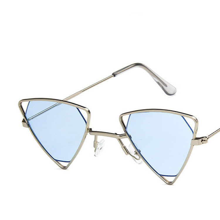 RBRARE 2021 Retro Alloy Triangle Punk Sunglasses Men Hollow Eyewear Candy Colors Gradient Vintage Gothic Sun Glasses For Women