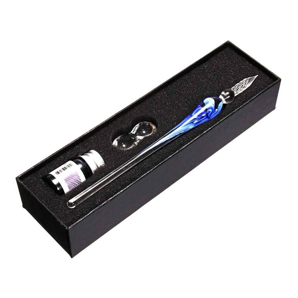 Vintage Glass Dip Ink Pen Fountain Pen Signature Pen With Ink & Gift Box Offices School Stationery 