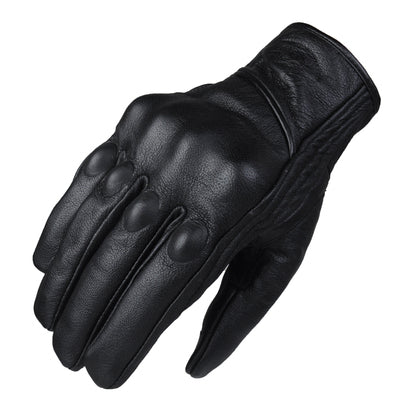 Touch screen sheepskin motorcycle gloves