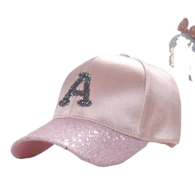 Summer Women's Sun Proof Peaked Sequined Letters All Match Student Baseball Sun Protection UV Protection Sun Hat