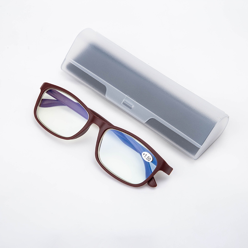 Full Frame Holder Portable Durable Light Weight Resin Reading Glasses Red Antifatigue Anti Blue Light