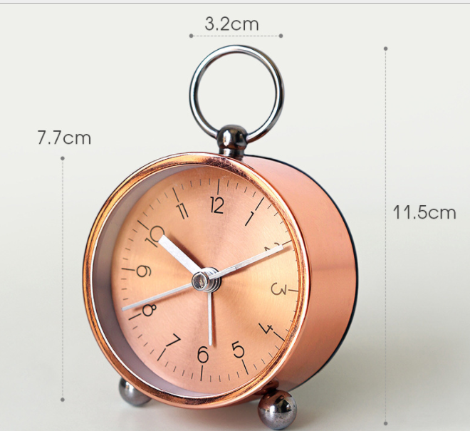 Thick Aluminum Creative Clock Alarm Clock Mute Bedside Clock Luminous