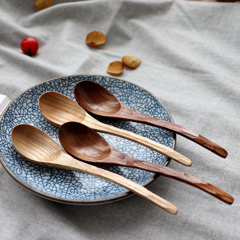 Creative Hammered Wooden Curved Spoon Tableware