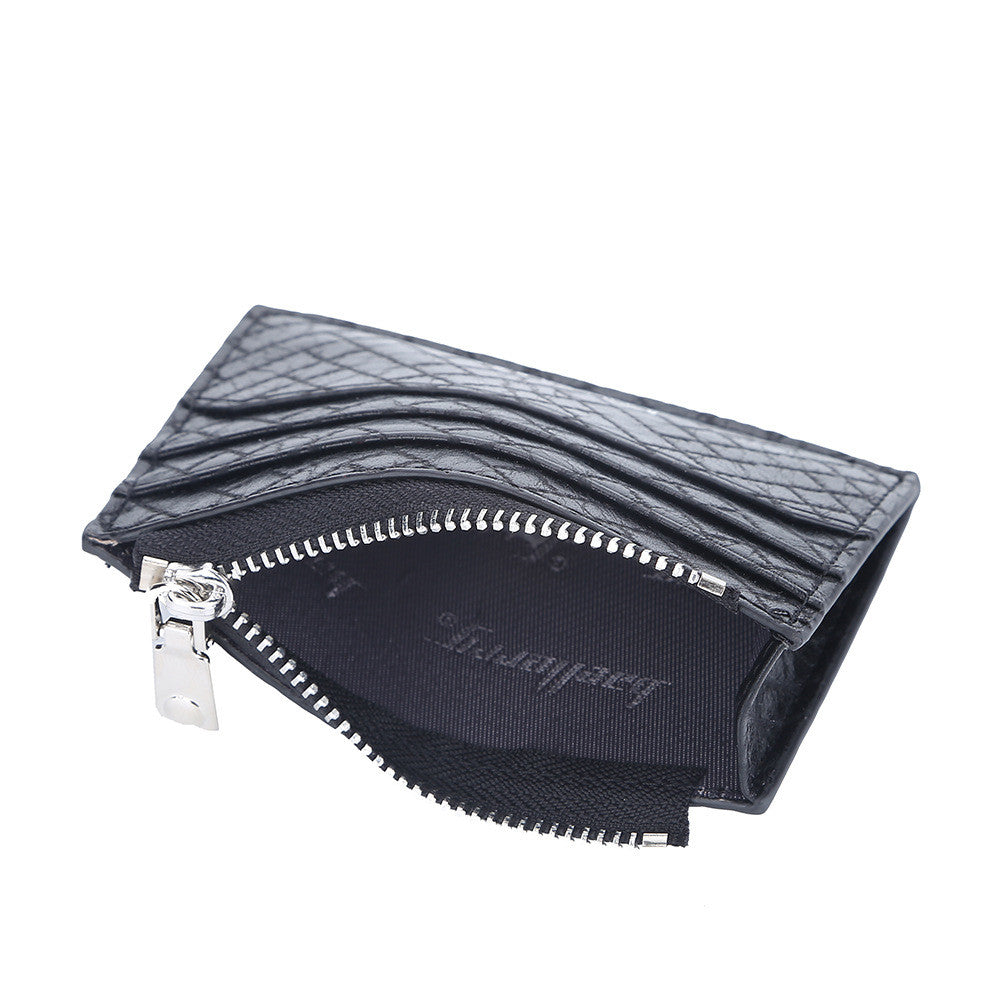 Men's Small Card Bag Euro American Plaid Fashion Clip
