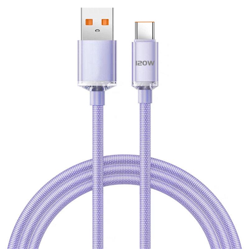 120W USB-A to Type-C Cable Fast Charging Data Transmission Tinned Copper Core Line 1M/2M Long for Huawei Mate50 Samsung Galaxy S23 Xiaomi 13 pro Redmi K60 Oppo Reno9