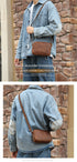 High-end Niche Messenger Men's Full Cowhide Shoulder Bag Men's Bag Genuine Leather Retro