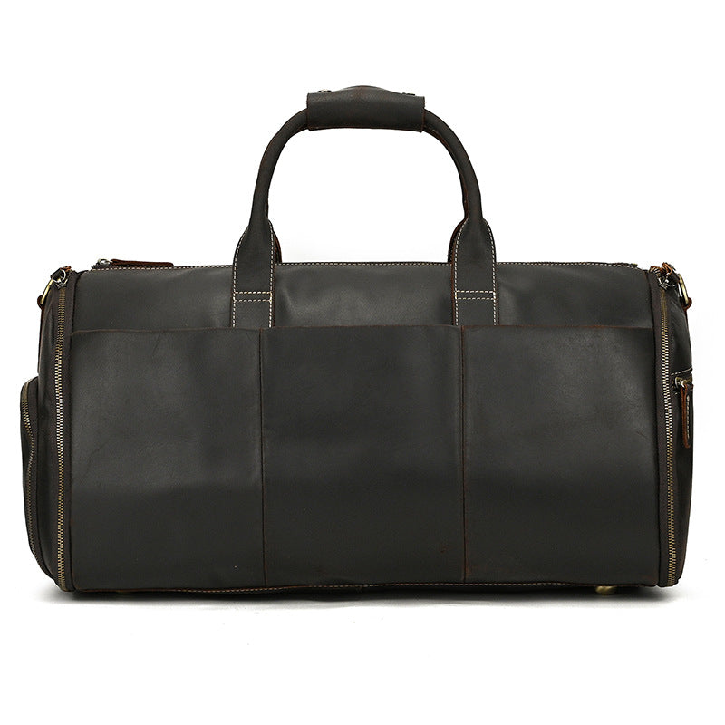 Men's First Layer Cowhide Large Capacity Handbag
