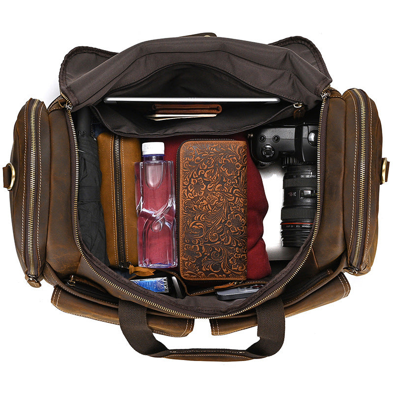 Leather Handbag Crazy Horse Vintage Travel Bag
