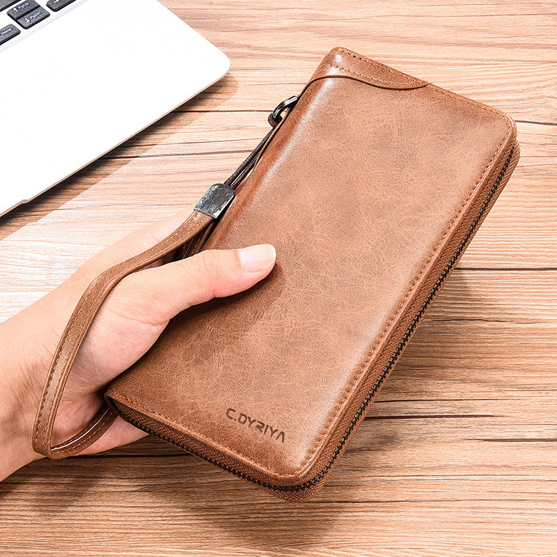 Simple Business Wallet Multifunctional Card Holder Men's Wallet Long Zip Wallet