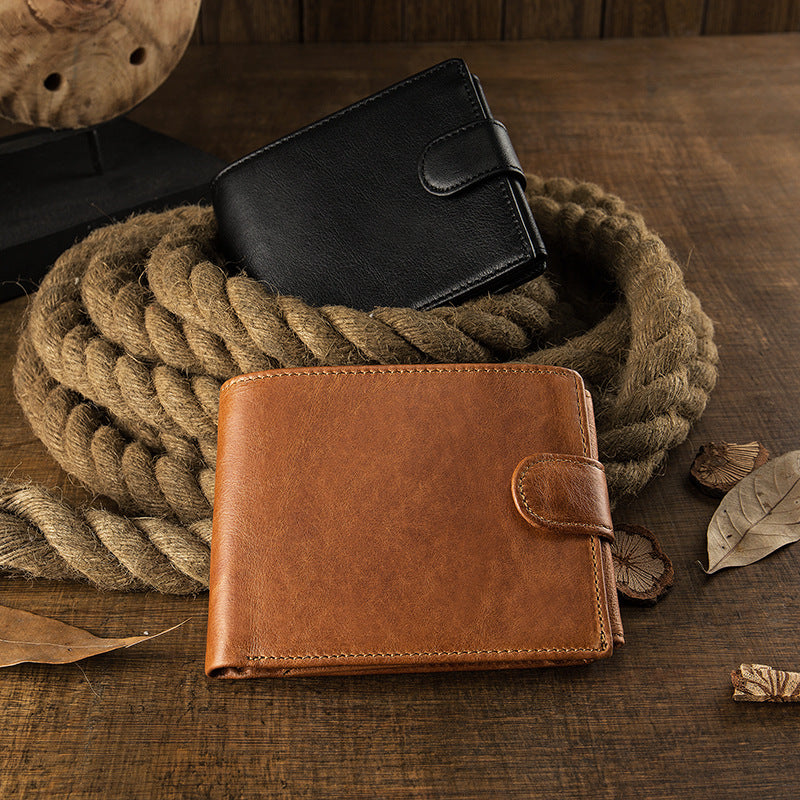 Multifunctional Men's Short Leather Wallet