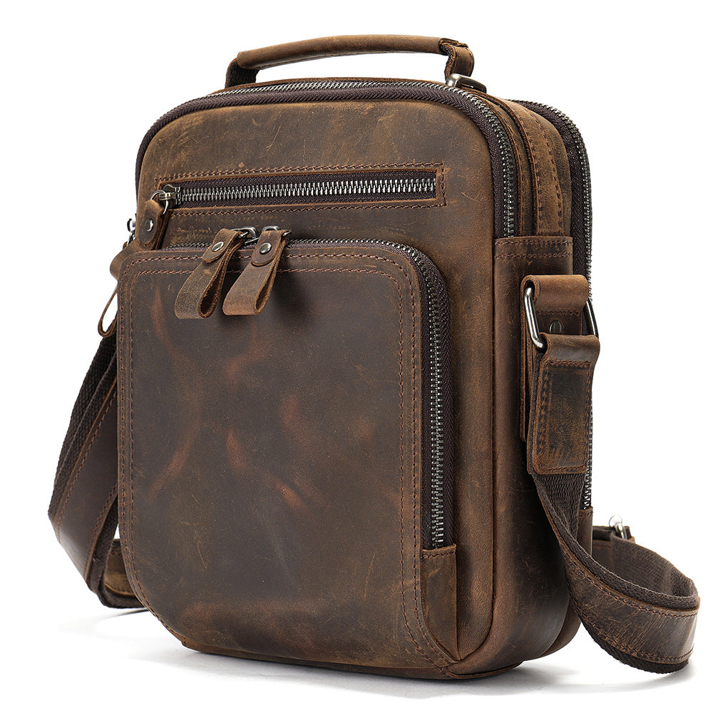 Leather Large-capacity Retro Shoulder Messenger Bag