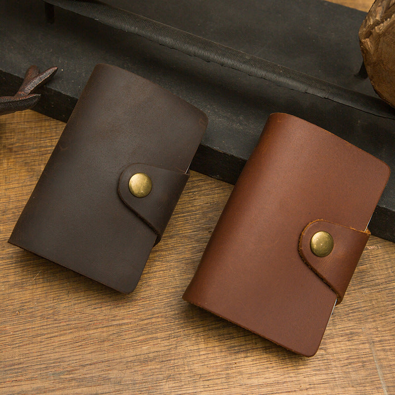 Handmade Cowhide Card Holder Men's Genuine Leather
