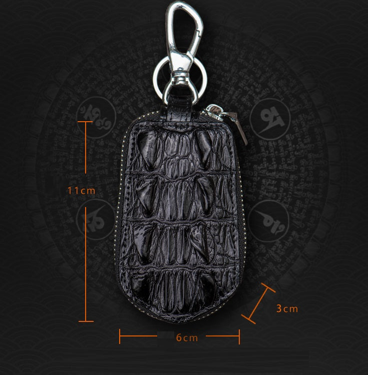Leather Men's And Women's Zipper Car Key Bag Vertical Card Holder