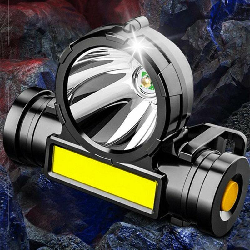 Waterproof LED Headlamp Handfree COB Work Light with Magnet USB Headlight Built-in Battery Suit for Fishing Camping