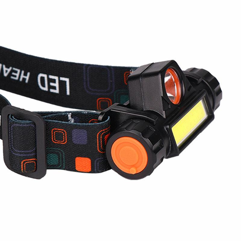 Waterproof LED Headlamp Handfree COB Work Light with Magnet USB Headlight Built-in Battery Suit for Fishing Camping
