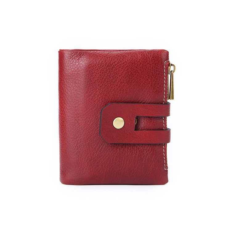 Leather Men's Wallet Short Vintage Handheld