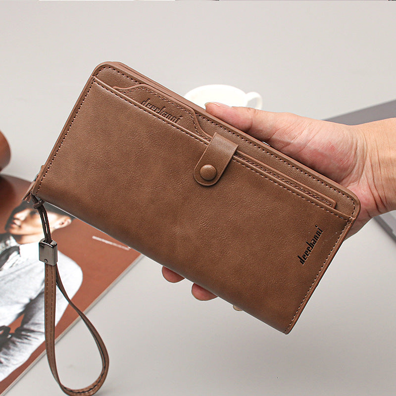 Men's Portable Wallet Long Zipper Multi Function