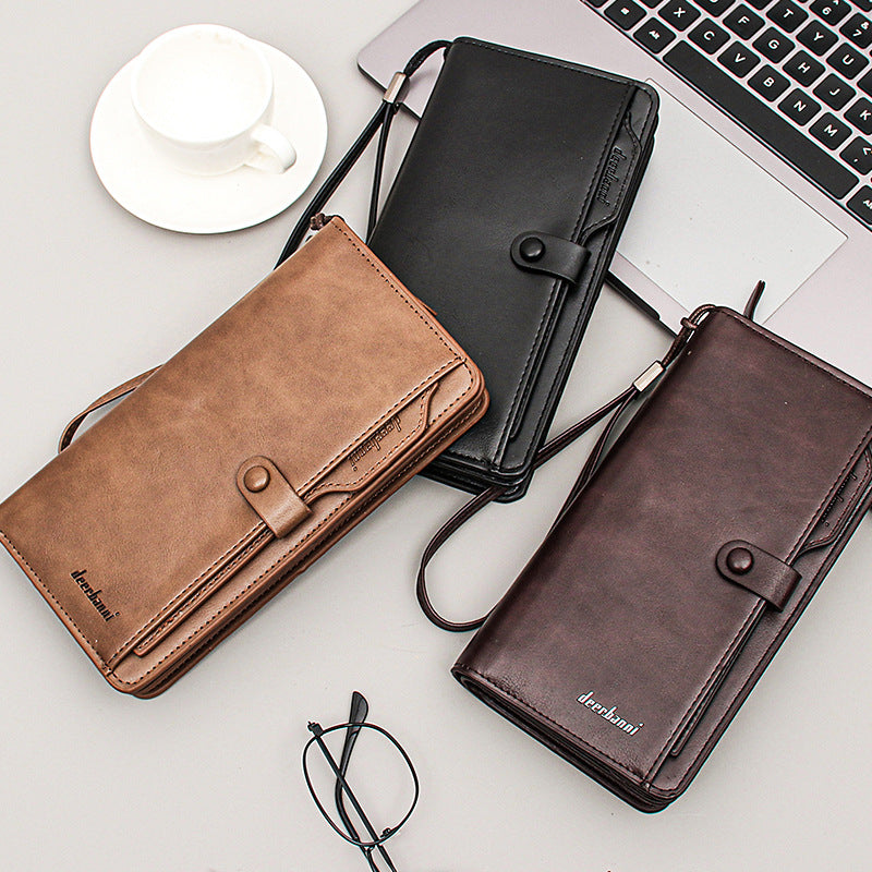 Men's Portable Wallet Long Zipper Multi Function