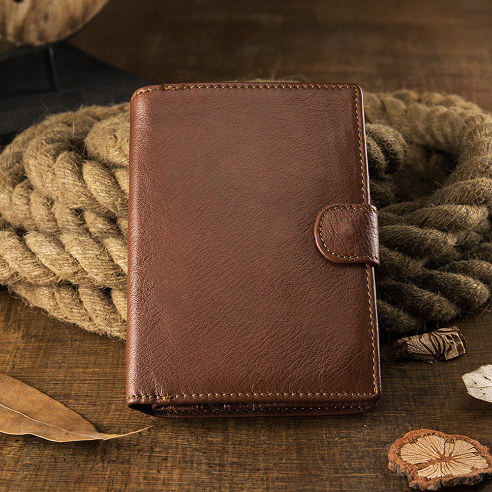 Men's Handmade Literary Vertical Leather Wallet