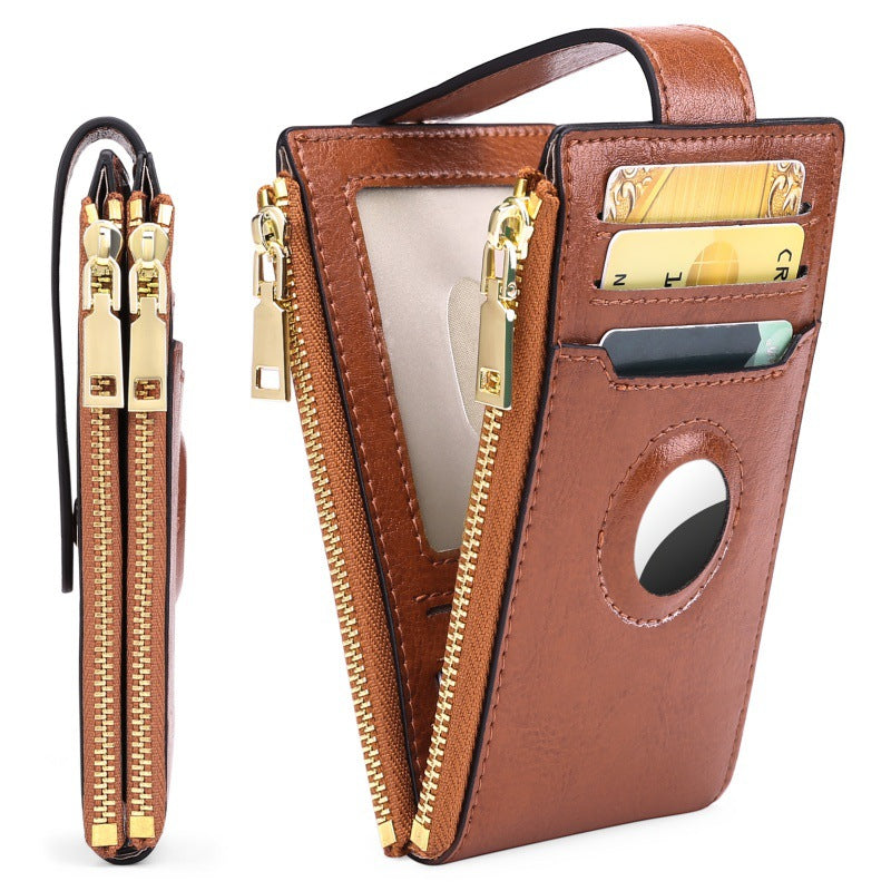 Fashion Vintage Leather Daily Zipper Card Bag