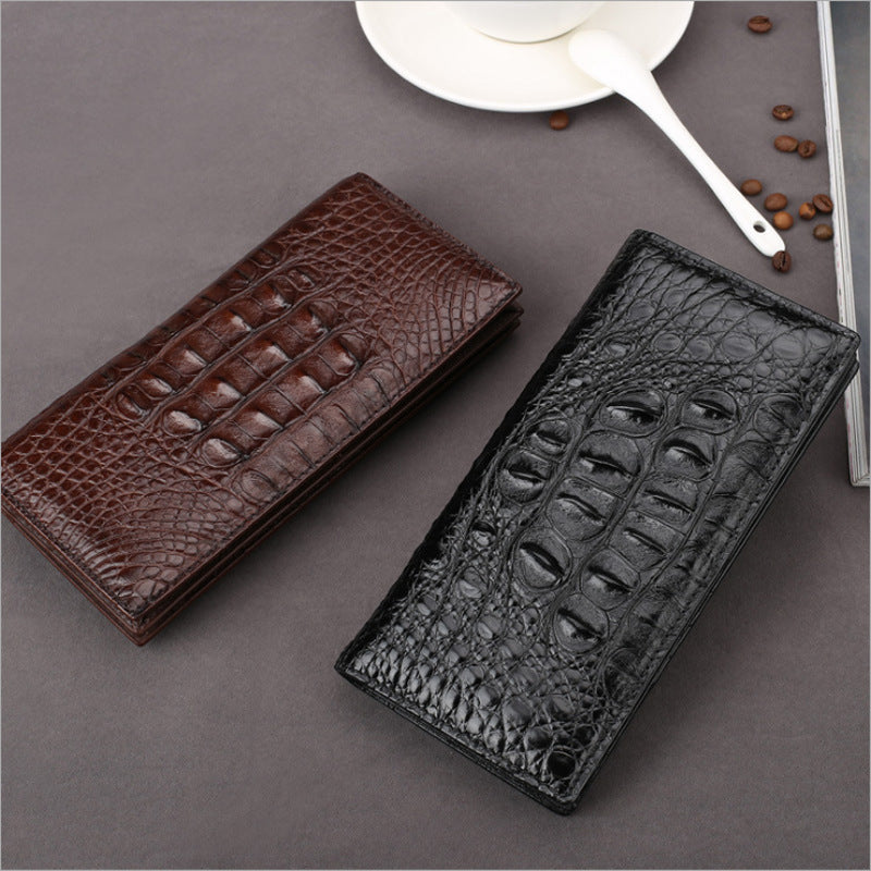 Crocodile Leather Wallet Cowhide Men's Multi Card Long Style