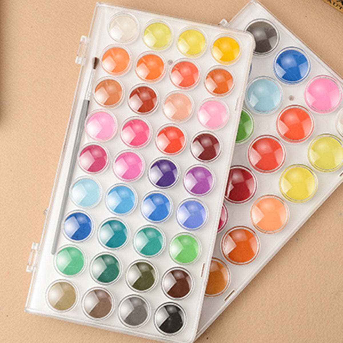 36 Assorted Colors Solid Watercolor Artist Acrylic Paint Pigment Box Set