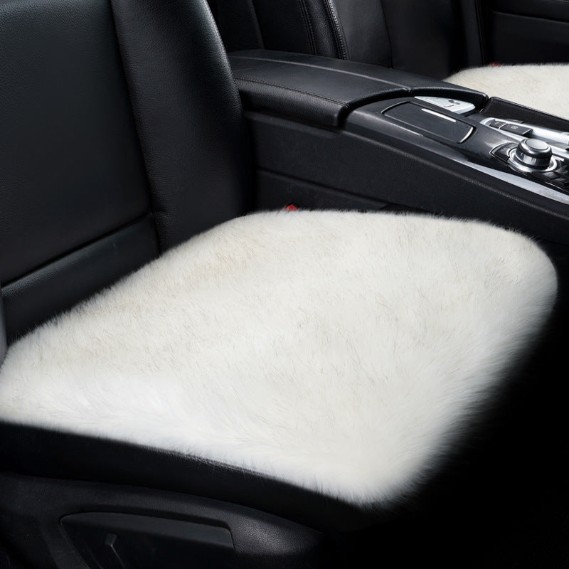Simple Solid Color  Plush Car Seat Cushion
