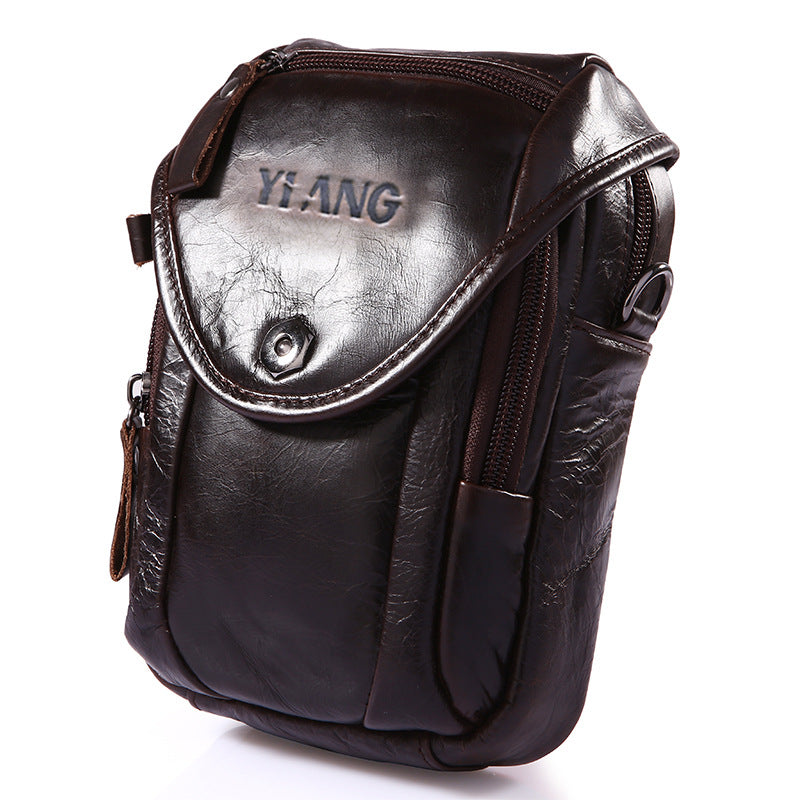 Men Multifunction Small Vintage Gneuine Leather Bag