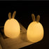 LUSTREON 1W USB Rabbit LED Night Light Silicone Pat Control Multicolor for Children Baby Moon Lamp