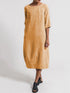 Solid Color 3/4 Sleeve Crew Neck Casual Dress
