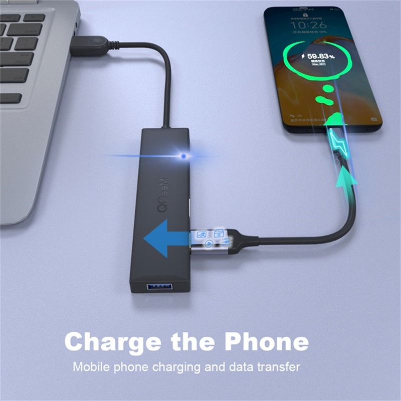 QGEEM 5-in-1 USB HUB Docking Station Adapter Splitter With USB3.0*3 / Memory Card Readers For Macbook Laptop