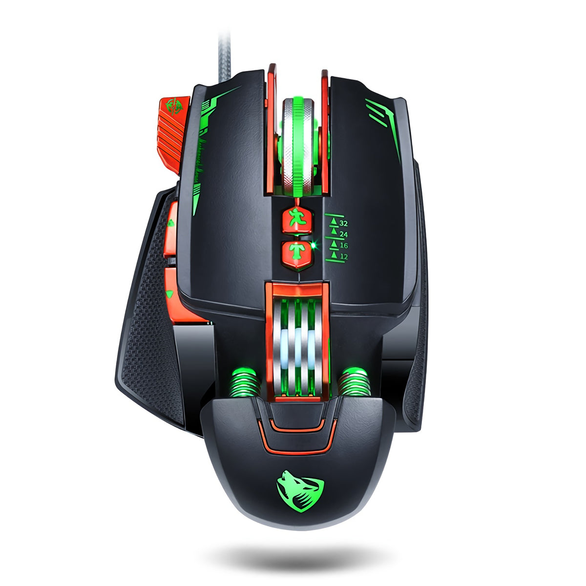 T-WOLF V9 Wired Gaming Mouse 3200DPI 8 Programmable Buttons Breathing Backlight Home Office Mechanical Mouse for Computer Laptop PC Gamer