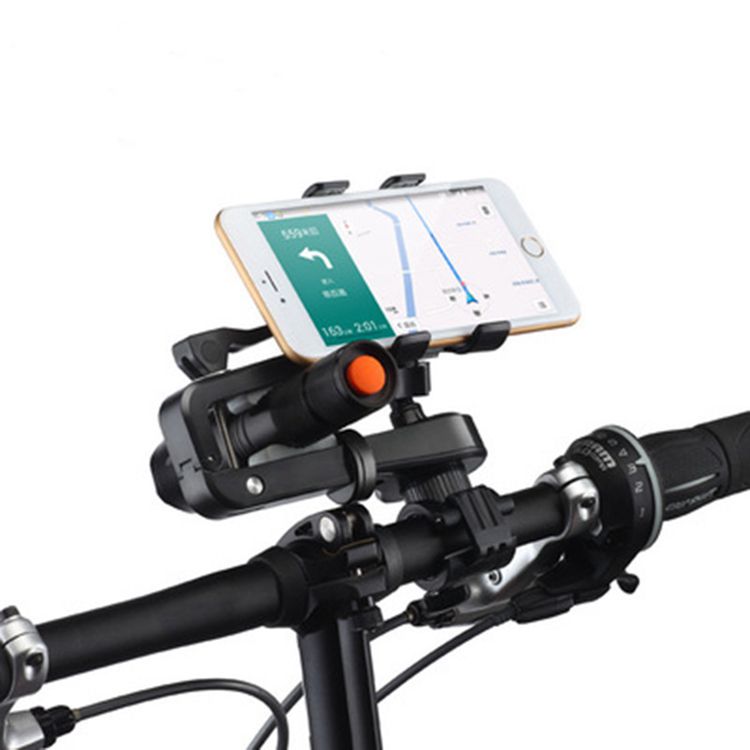 360° Rotation 2in1 Bicycle Cell Phone Holder Multifunctions Flashlight Holder Phone Clip