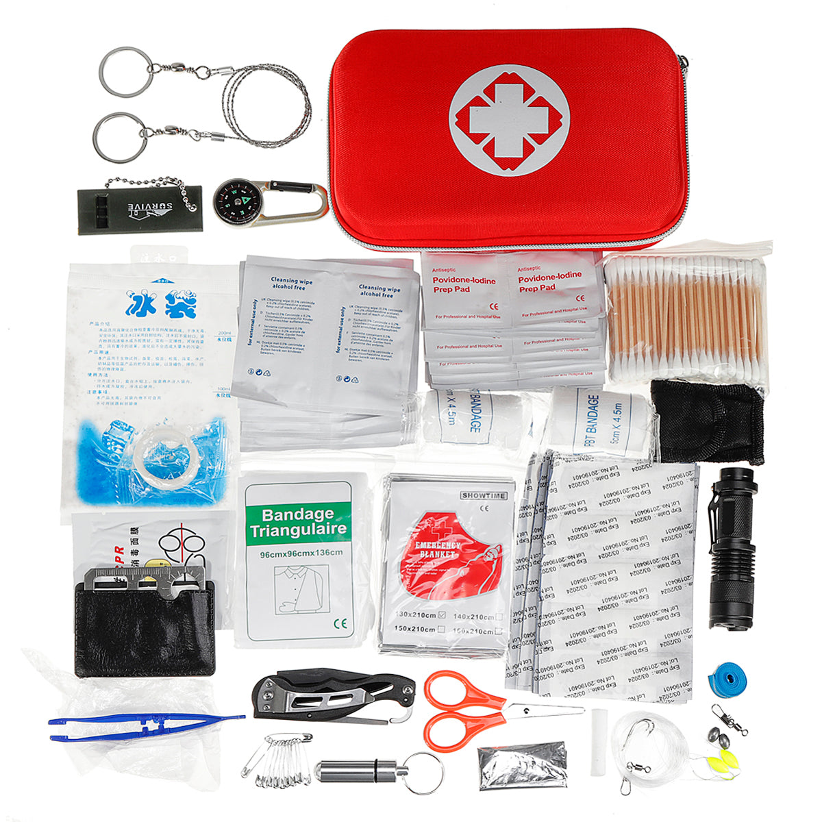 241 Pcs First Aid Kit Emergency Survival Bag Travel Camping Trauma Medical Bag