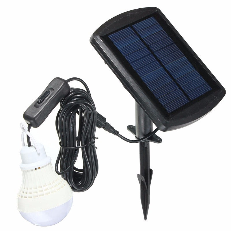 Portable Solar Panel Power Sensor LED Bulb Light Outdoor Camp Tent Fishing Lamp