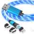 Compatible with Apple , Luminous Magnetic Data Cable Three-In-One 540 Degree Led Luminous Rotation