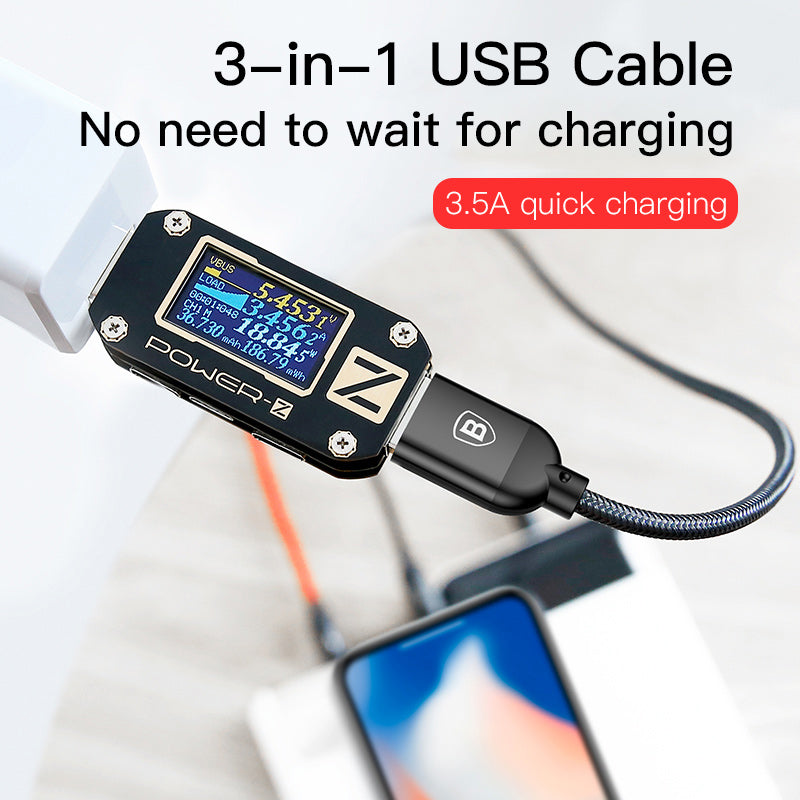 Baseus one with three fast charging data cable