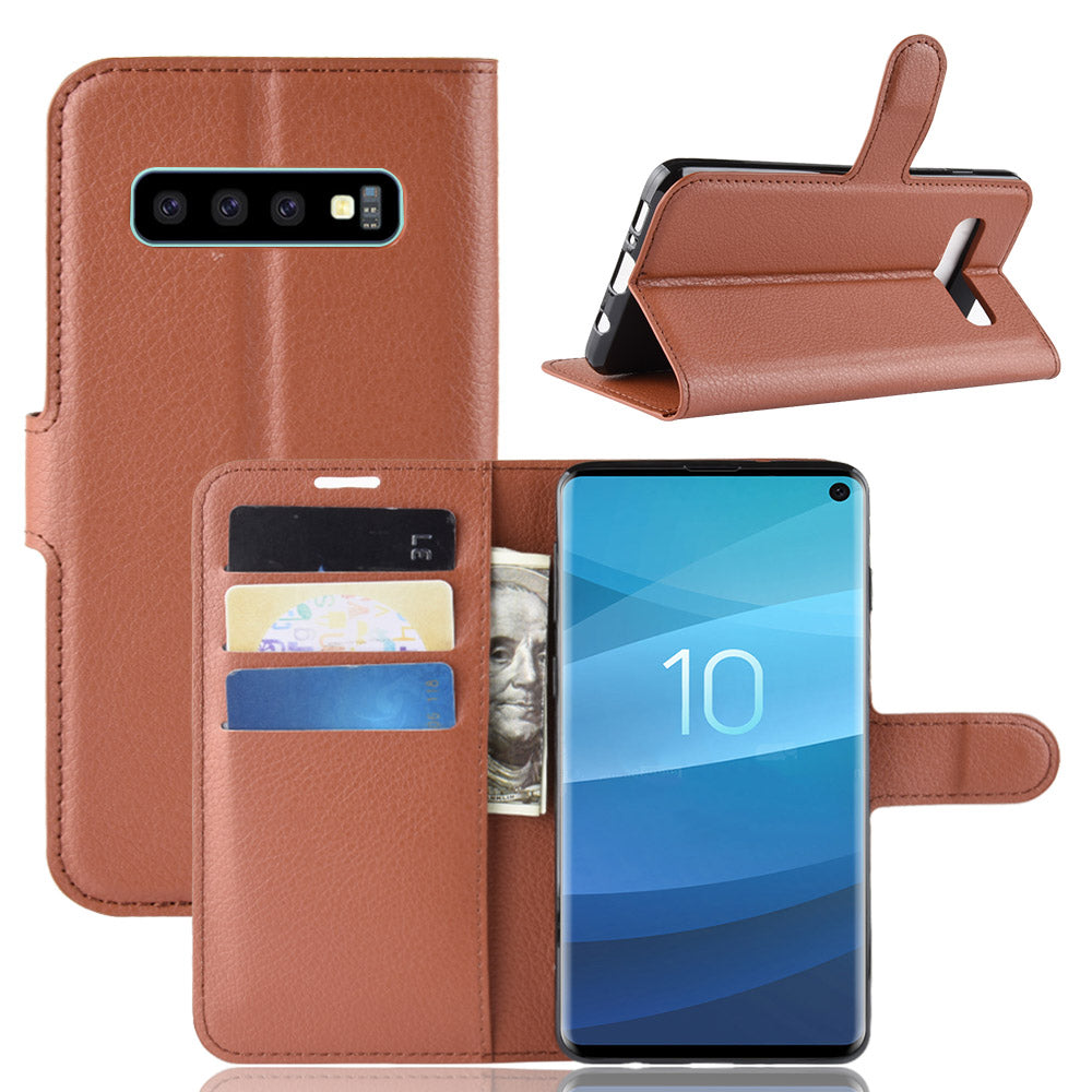 PU Leather Wallet Kickstand Flip Protective Case For Samsung Galaxy S10 6.1 Inch