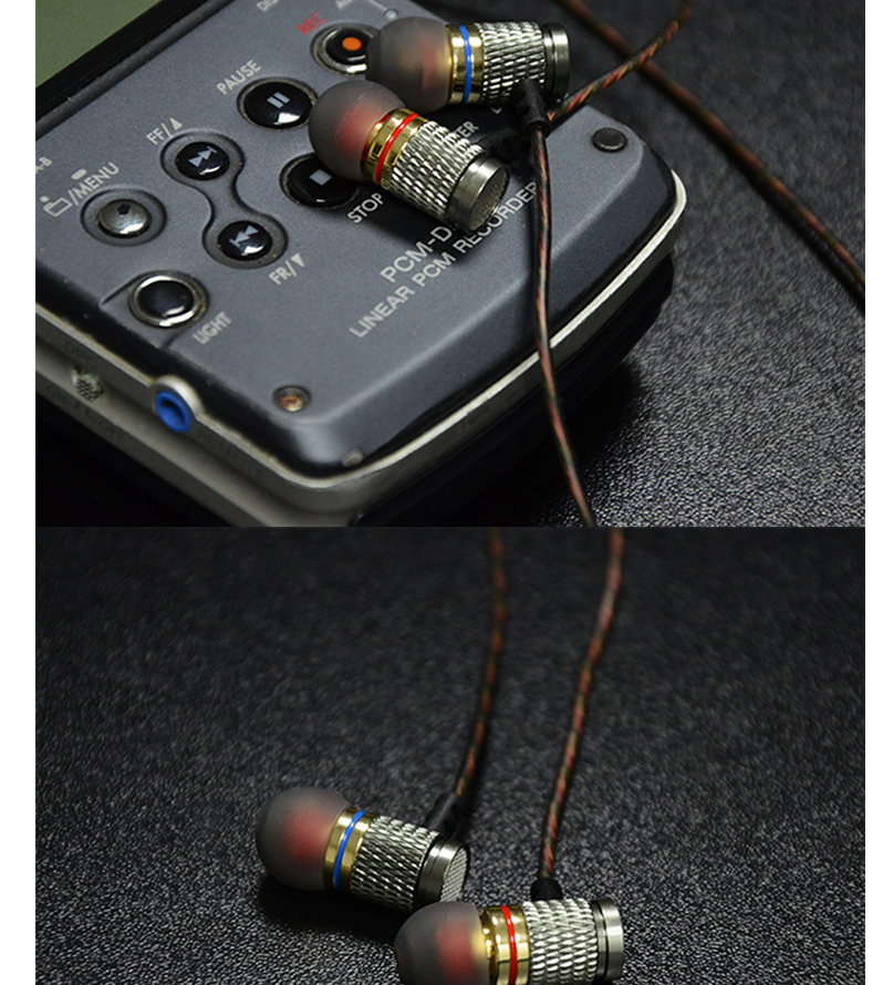 In-ear headphones metal subwoofer headphones mobile music MP3 bass explosion earplugs