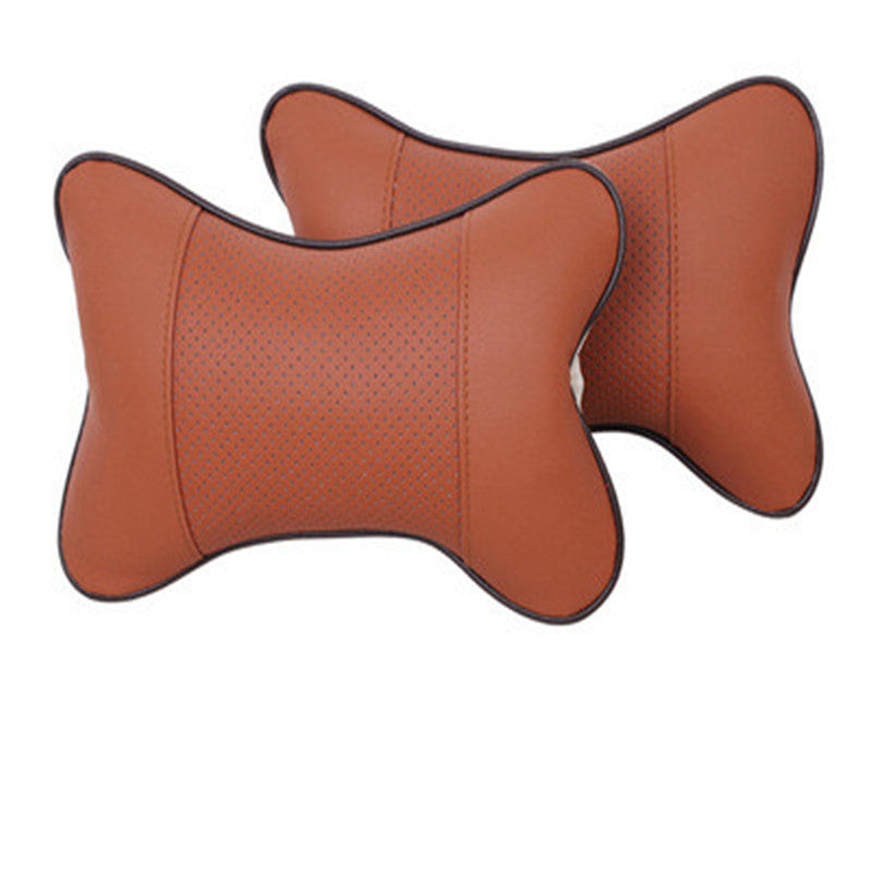 Automobile leather headrest neck protection pillow