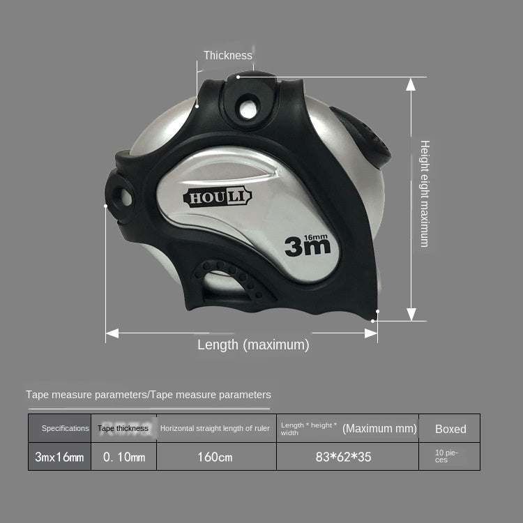 Self-locking steel tape measure