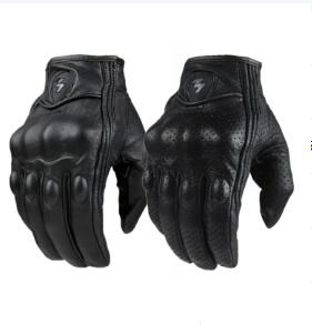 Touch screen sheepskin motorcycle gloves