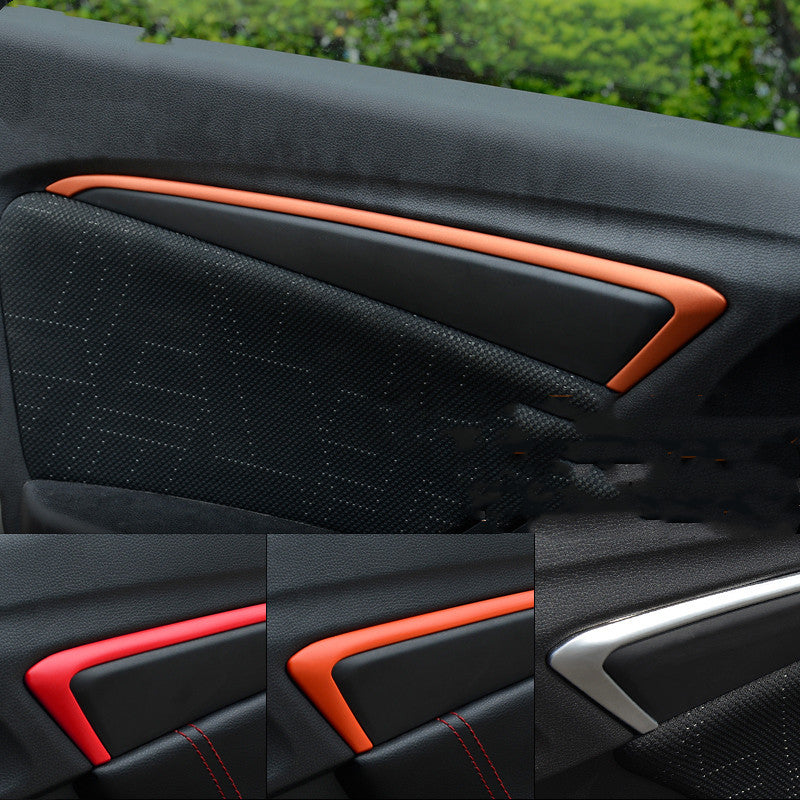Modified door trims in the car