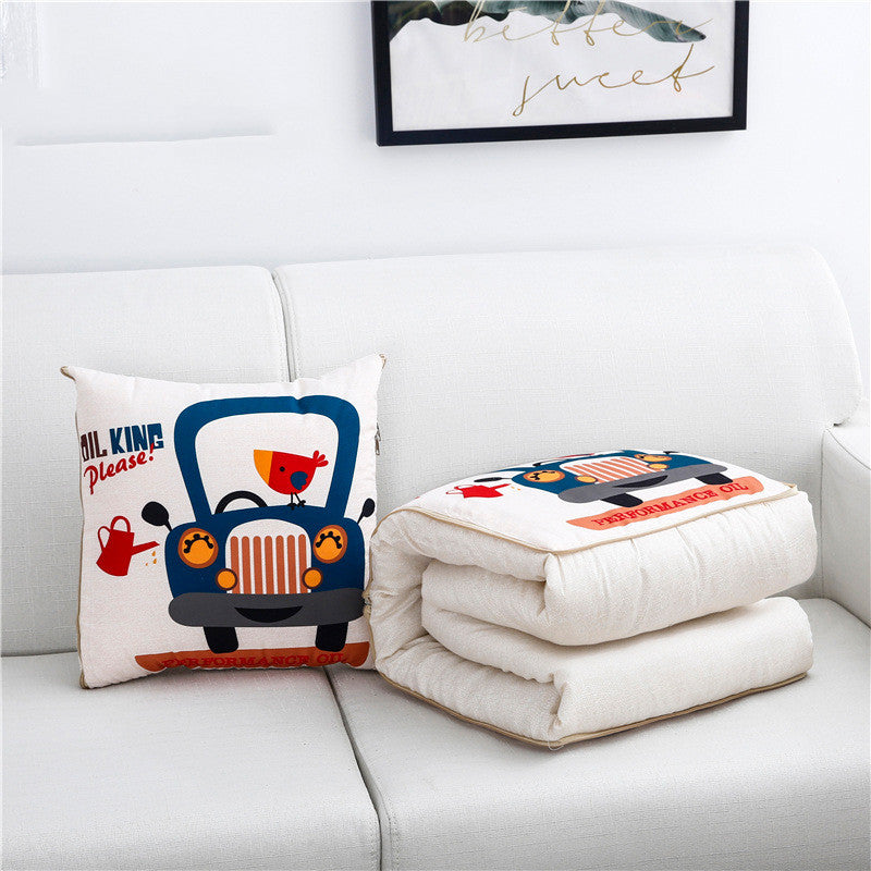 Car cartoon style pillow quilt