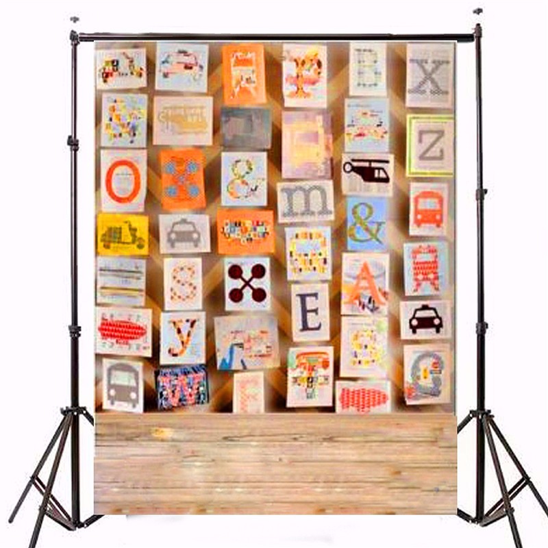 3x5ft Alphabet Picture Board Children Photography Vinyl Background